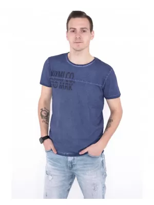 Męska koszulka KIXMI NIREL CIEMNY NIEBIESKI