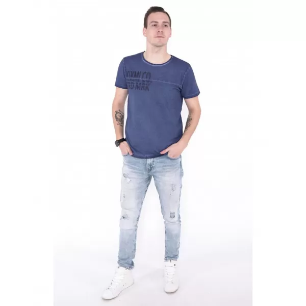  Męska koszulka KIXMI NIREL CIEMNY NIEBIESKI 